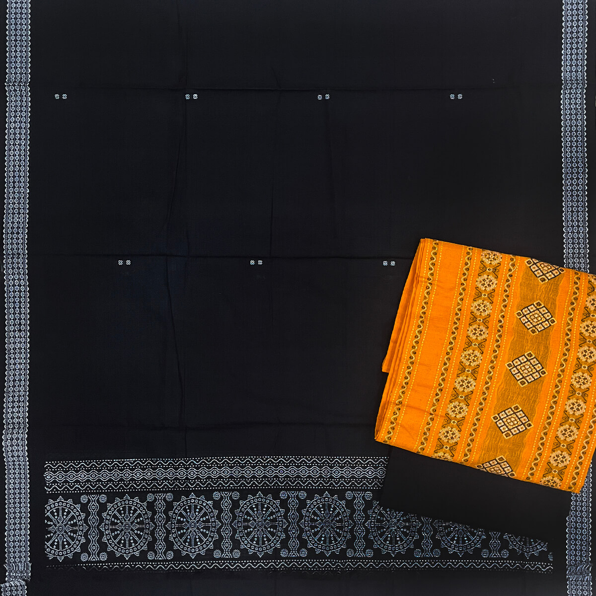 Boita design Unstitched Bomkai cotton dress material set main image 0