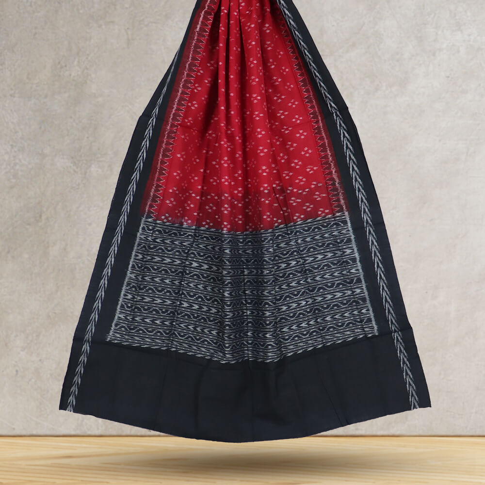 Grey - Odisha Ikat Cotton Sambalpuri Dupatta 01