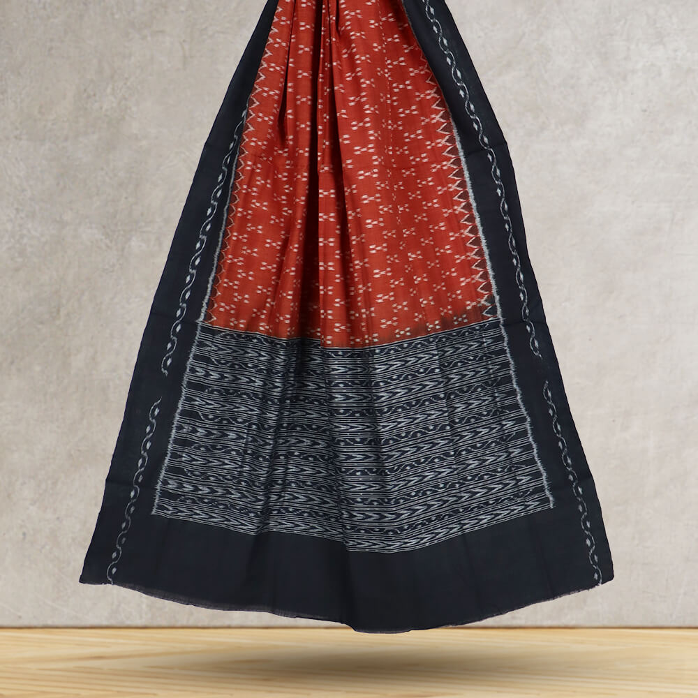 Pink - Odisha Ikat Cotton Sambalpuri Dupatta 08