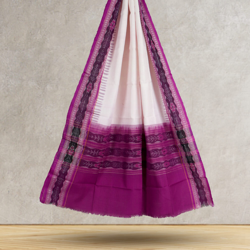 Pink - Odisha Ikat Cotton Sambalpuri Dupatta 02