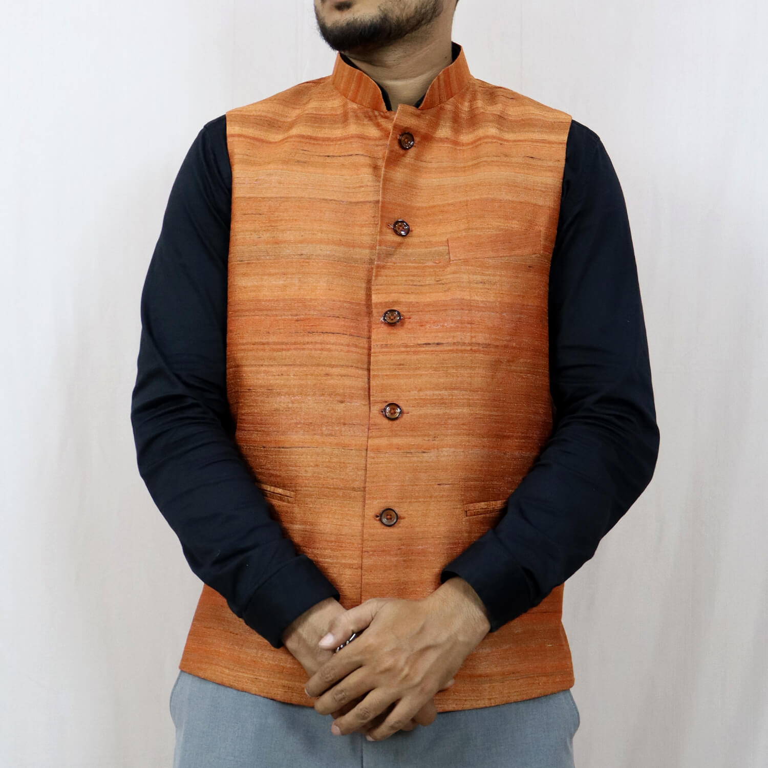 Premium Tussar Silk Nehru Jacket Utkalika Odisha