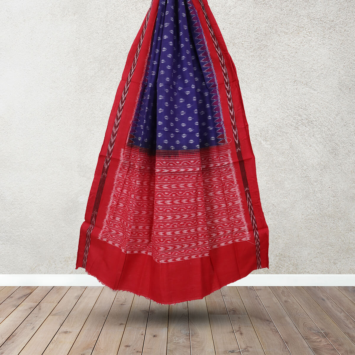 Orange - Odisha Cotton Sambalpuri Ikat Dupatta 04