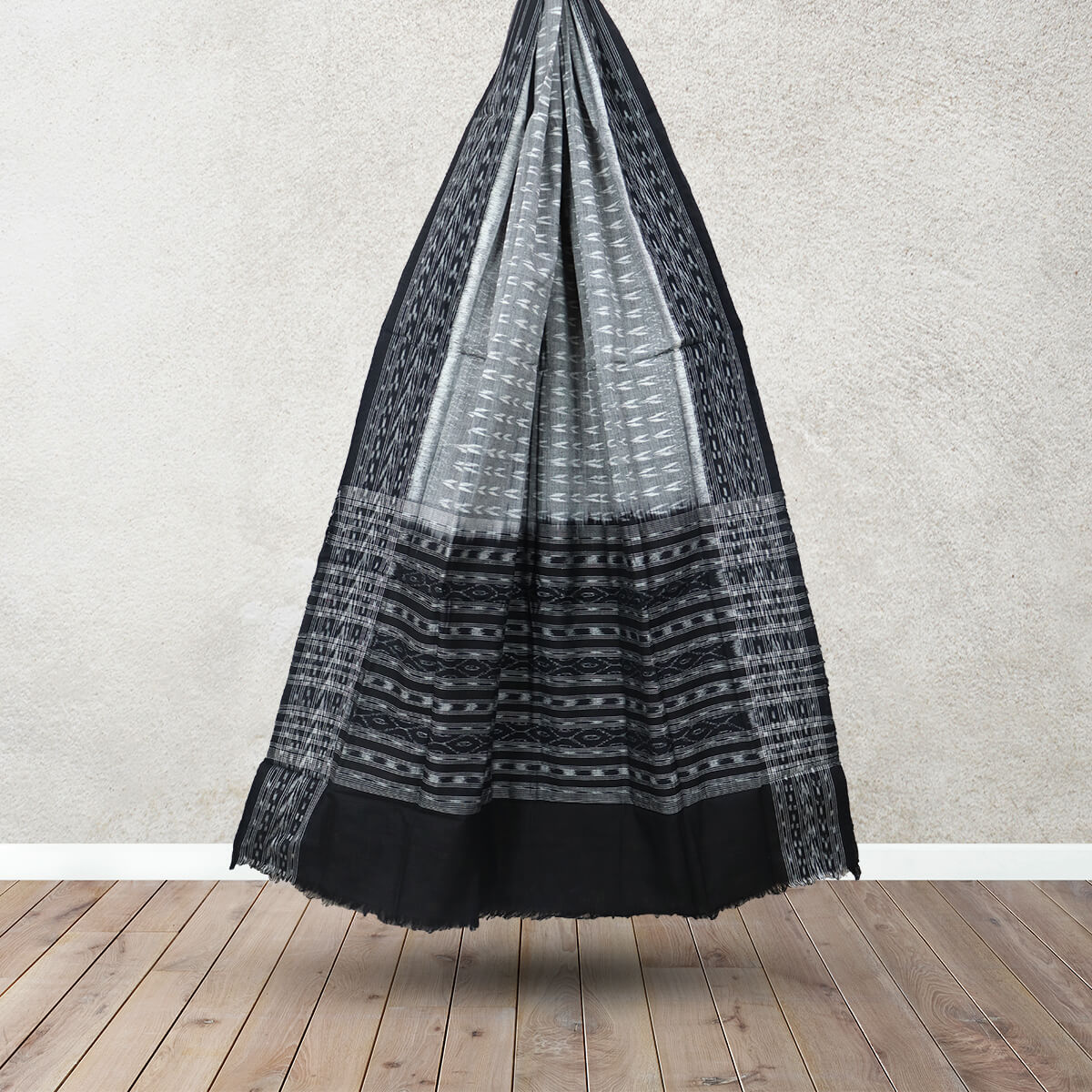 Blue - Odisha Ikat Cotton Sambalpuri Dupatta 12