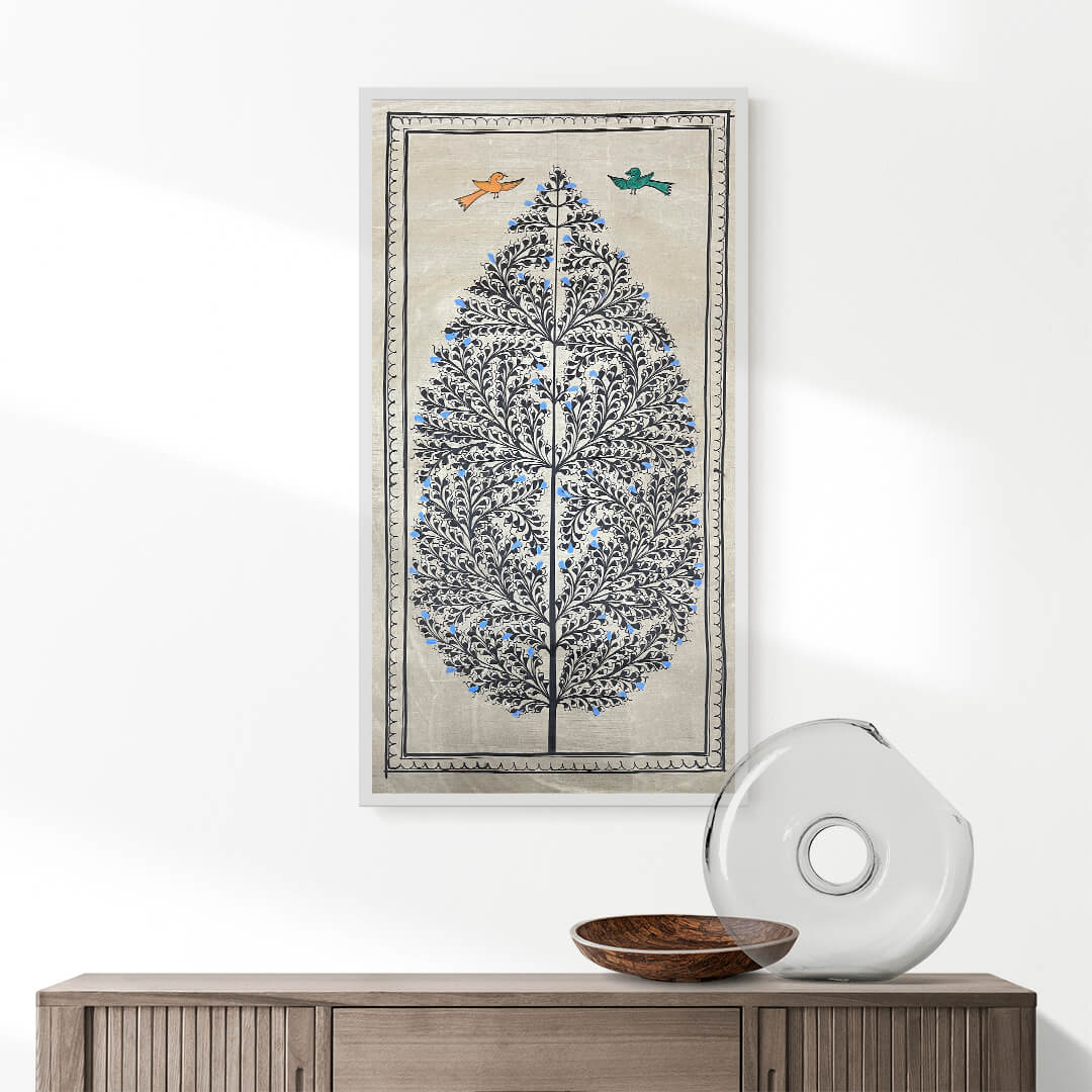 Tree of Life Patta Tussar Painting - Utkalika Odisha