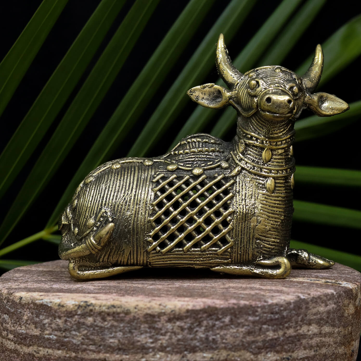 Brass Dhokra Work Nandi Bull From Orissa
