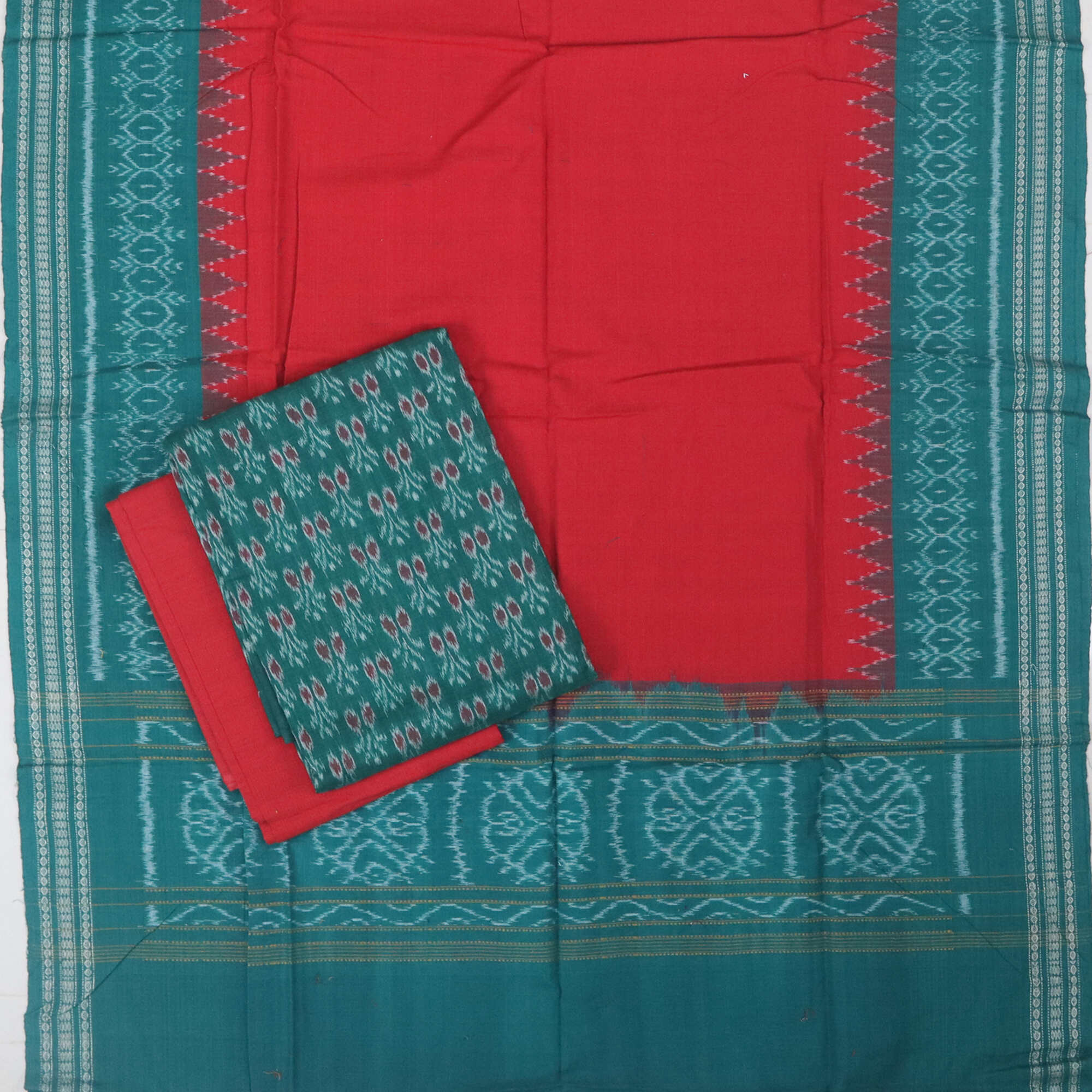 Sambalpuri Cotton Dress Set(Green) Utkalika Odisha
