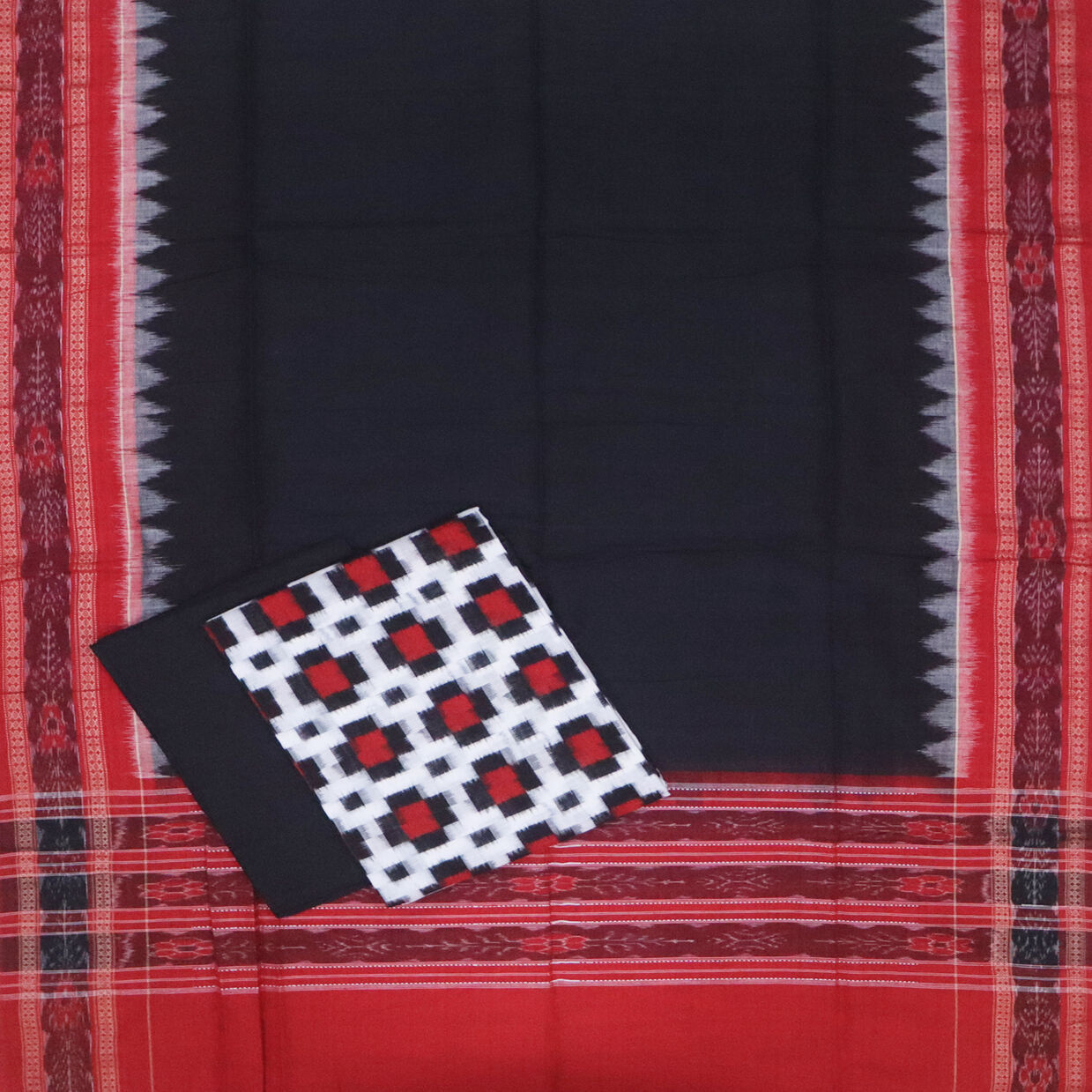 Box Pattern Tribal Design Sambalpuri Cotton Dress Set - Utkalika Odisha