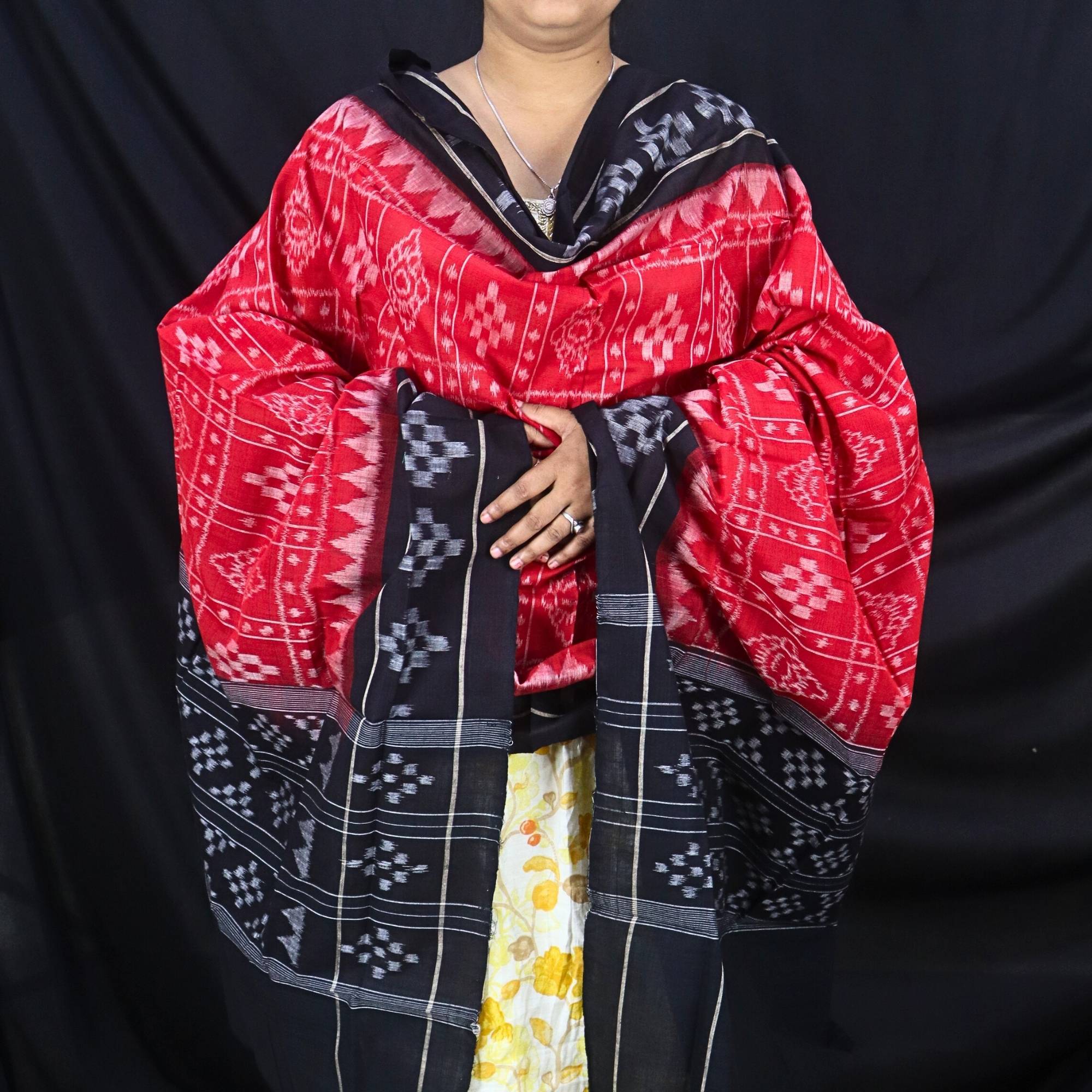 Peach - Odisha Cotton Sambalpuri Ikat Dupatta 03